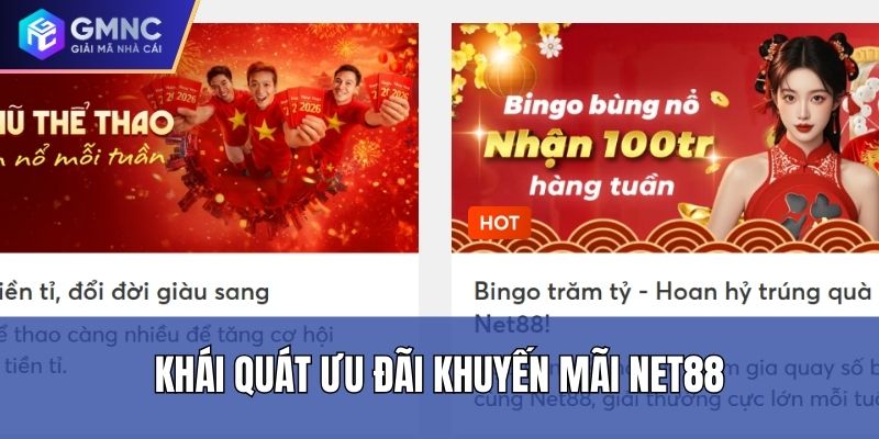 Khái quát ưu đãi khuyến mãi Net88 Khái quát ưu đãi khuyến mãi Net88