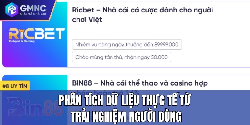 Phân tích dữ liệu thực tế từ trải nghiệm người dùng Phân tích dữ liệu thực tế từ trải nghiệm người dùng