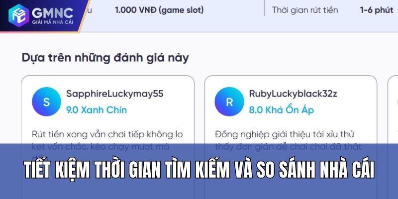 Tiết kiệm thời gian tìm kiếm và so sánh nhà cái
